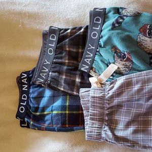 Old Navy boys plaid pajama pants 10-12 4 pair